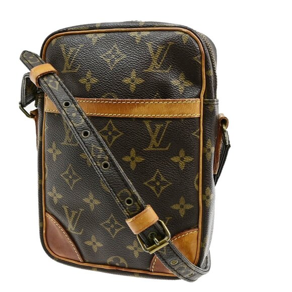 LOUIS VUITTON Danube Shoulder Bag Monogram Leather Brown France - Picture 1 of 5